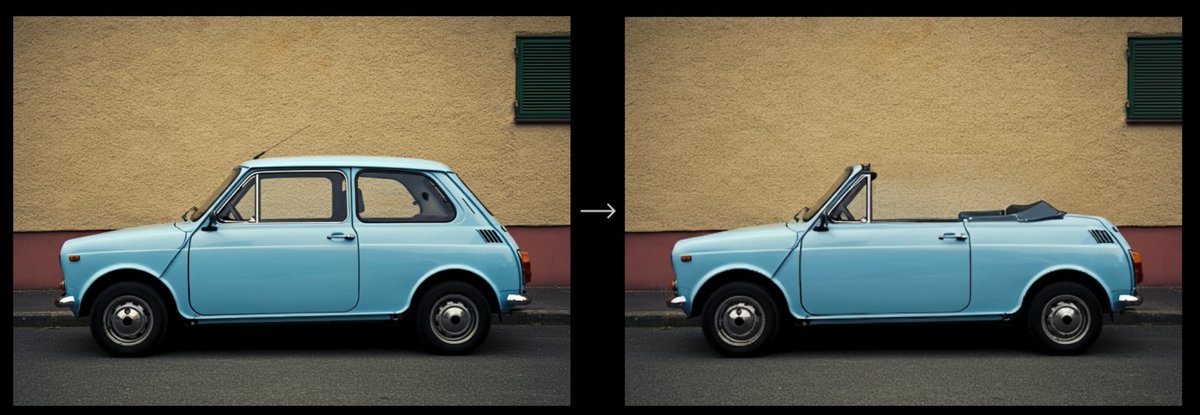 Converting Car to Convertible: Gemini 2.0 Image Editing Example from 
