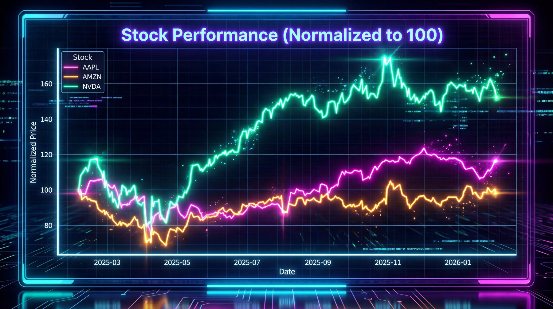 Neon cyberpunk chart