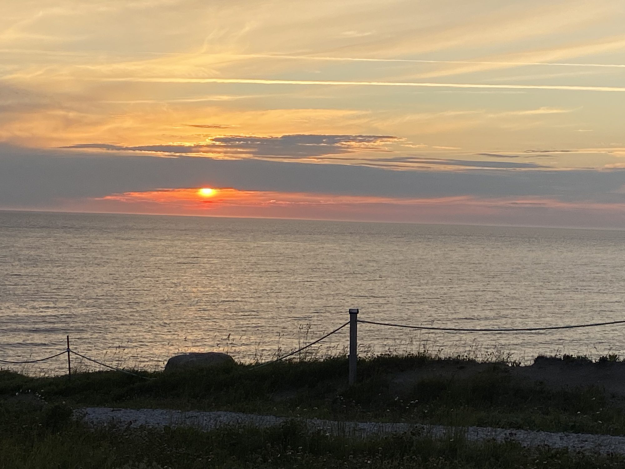 Sun dropping below the Newfoundland horizon