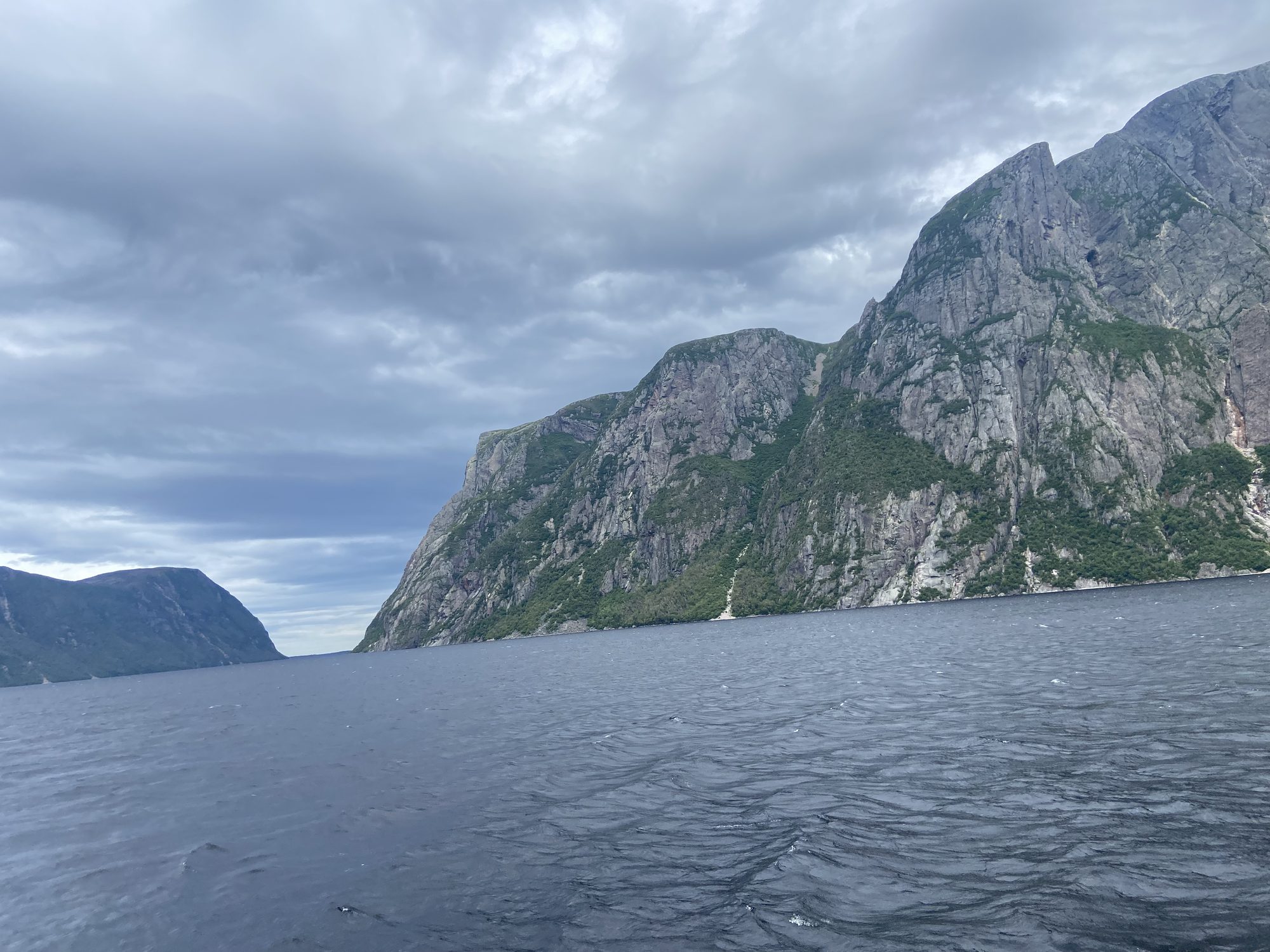 Boat tour view in Western Brook Pond